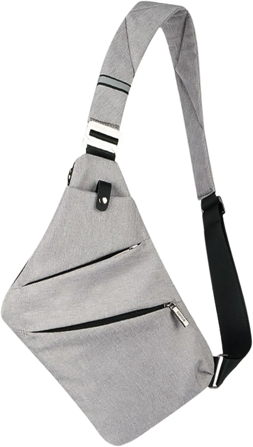 Anti Theft Crossbody Bags Sling Bag for Women Men Waterproof Wander Bag for Sports and Travel. (1-Grey, Small)