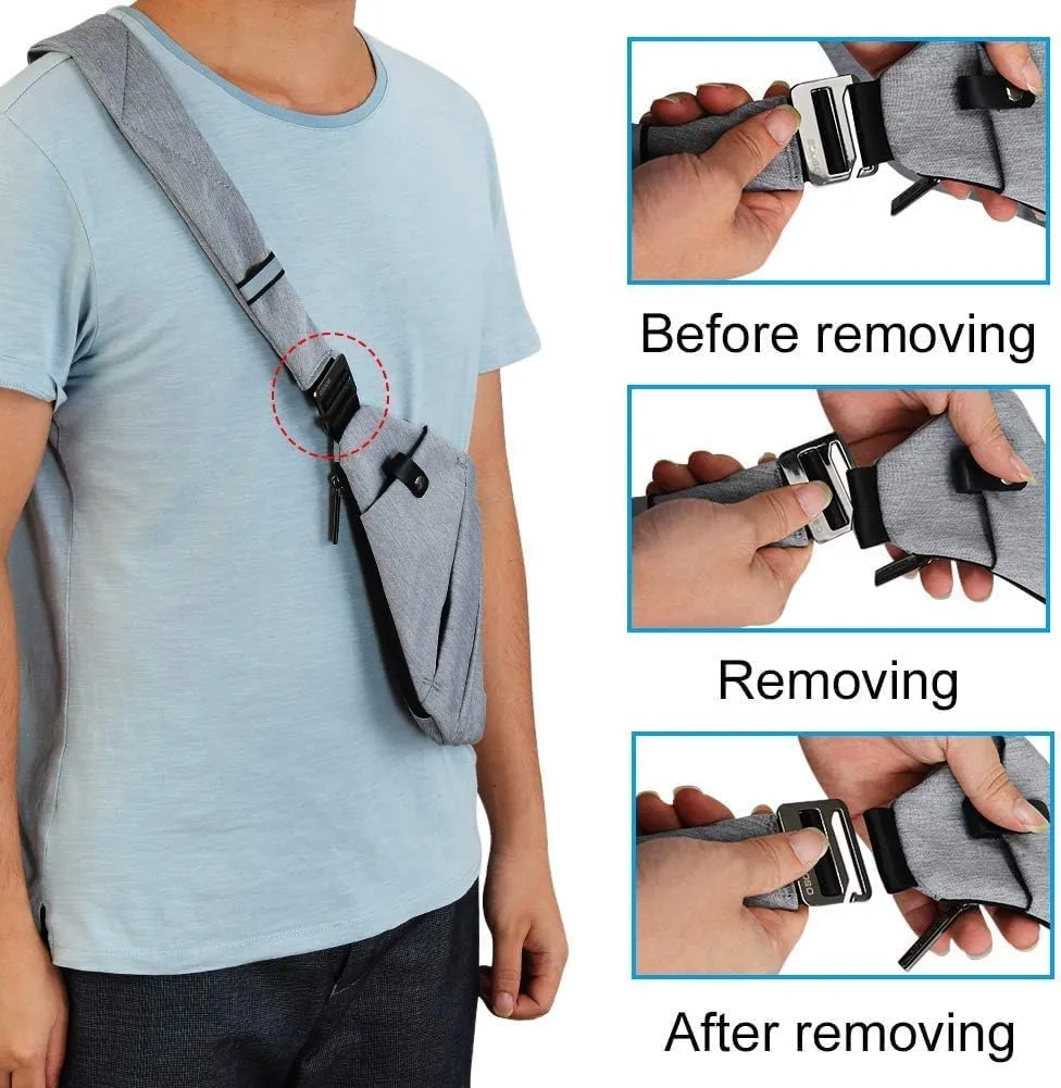 Anti Theft Crossbody Bags Sling Bag for Women Men Waterproof Wander Bag for Sports and Travel. (1-Grey, Small)