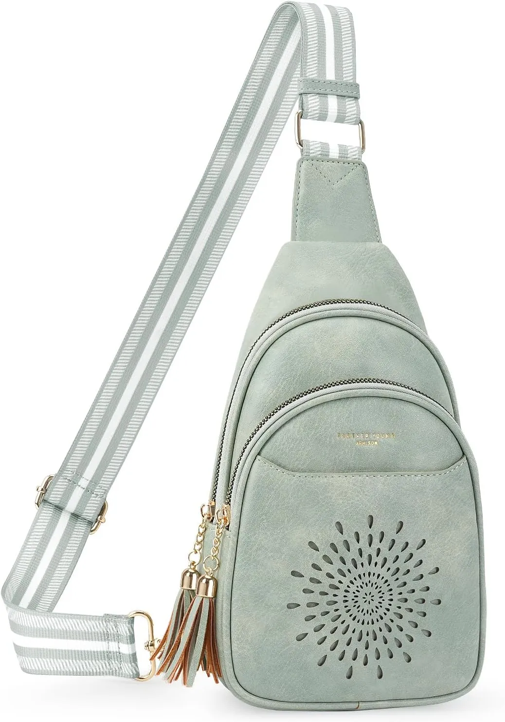 APHISON Small Sling Bag Cell Phone Purse Vegan Leather Fanny Crossbody Bag for Women Trendy Chest Backpack Adjustable Strap