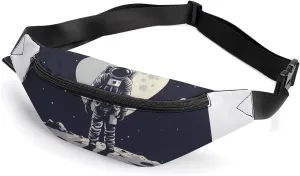 Astronaut in Spaces Crossbody Fanny Pack Waist Packs Adjustable Shoulder Bags Sling Bag for Hiking Running Cycling