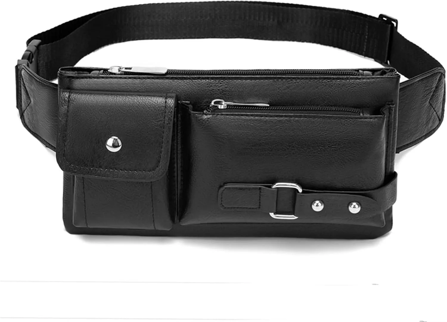 Ausion PU Leather Waist Bag for Outdoor & Casual Use - Spacious Crossbody Fanny Pack with Multi-Zipper Compartments, Secure Carry for Phones, Wallets & Keys, Ideal Gift for Travelers