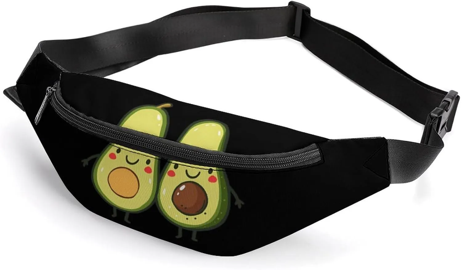 Avocado Slices Cuddle Crossbody Fanny Pack Waist Packs Adjustable Shoulder Bags Sling Bag for Hiking Running Cycling
