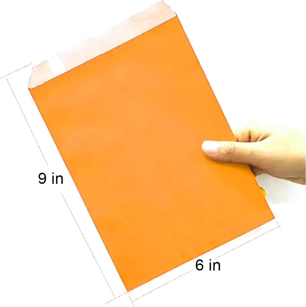 AZOWA 100 CT Small Paper Treat Sacks Assorted 5 x 7 In Candy Buffet Bags for Party