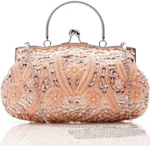BABEYOND Evening Clutch Purses for Women - 1920s Accessories for Women Gatsby Evening Bag Vintage Beaded Sequin Pearl Purse