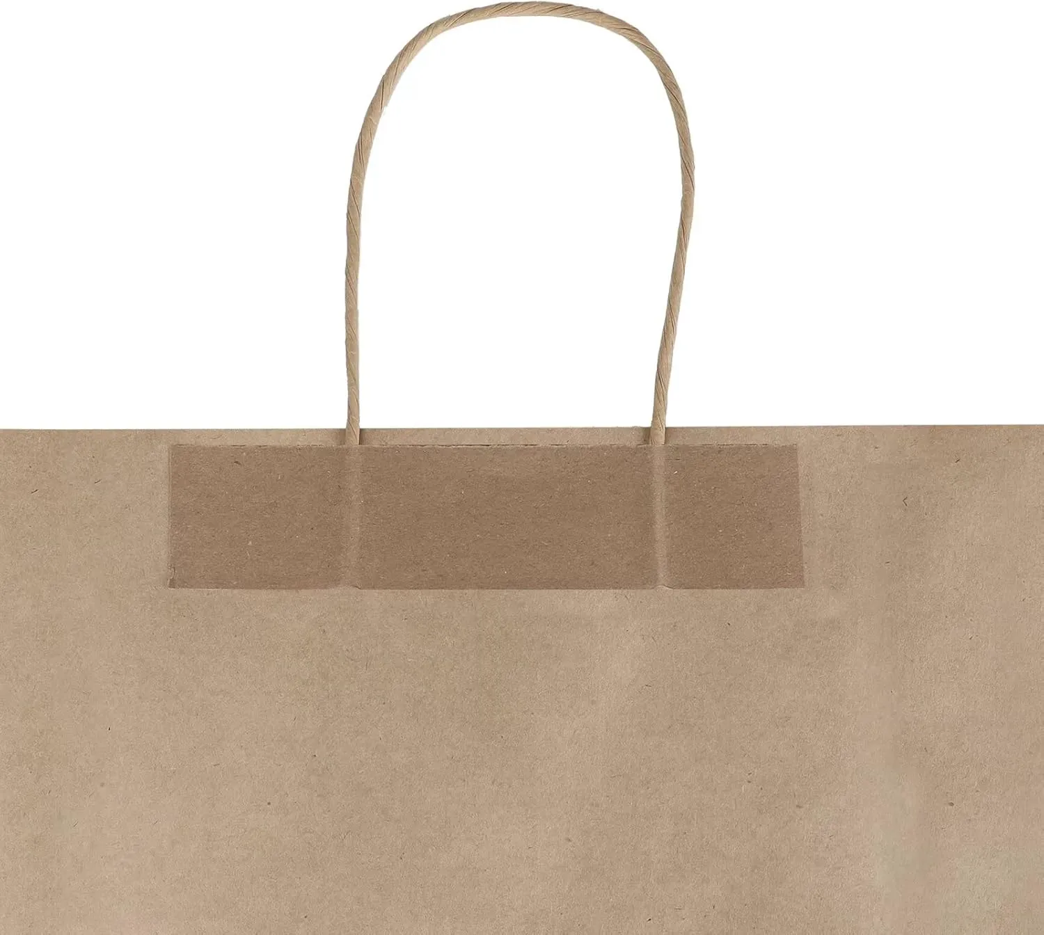bagmad 100 Pack 8x4.75x10 Inch Medium Brown Paper Gift Bags with Handles Bulk, Thank You Kraft Paper Bags for Party Favors Grocery Retail Shopping Wedding Craft Sacks (Plain Natural, 100pcs Count)