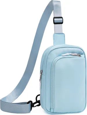 BAPHITY Small Sling Bag for Women and Men, Crossbody Bag Trendy, Fanny Packs Purses Chest Bag Small Backpack for Travel - Light Blue