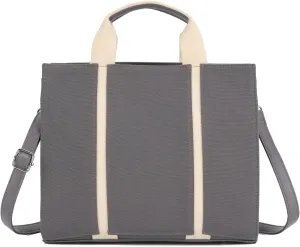 Barsine Small Tote Bags for Women Work Fashion Canvas Handbag with Pockets Satchel Shoulder Bag