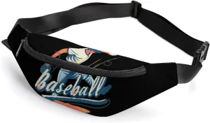 Baseball Game Day Crossbody Fanny Pack Waist Packs Adjustable Shoulder Bags Sling Bag for Hiking Running Cycling