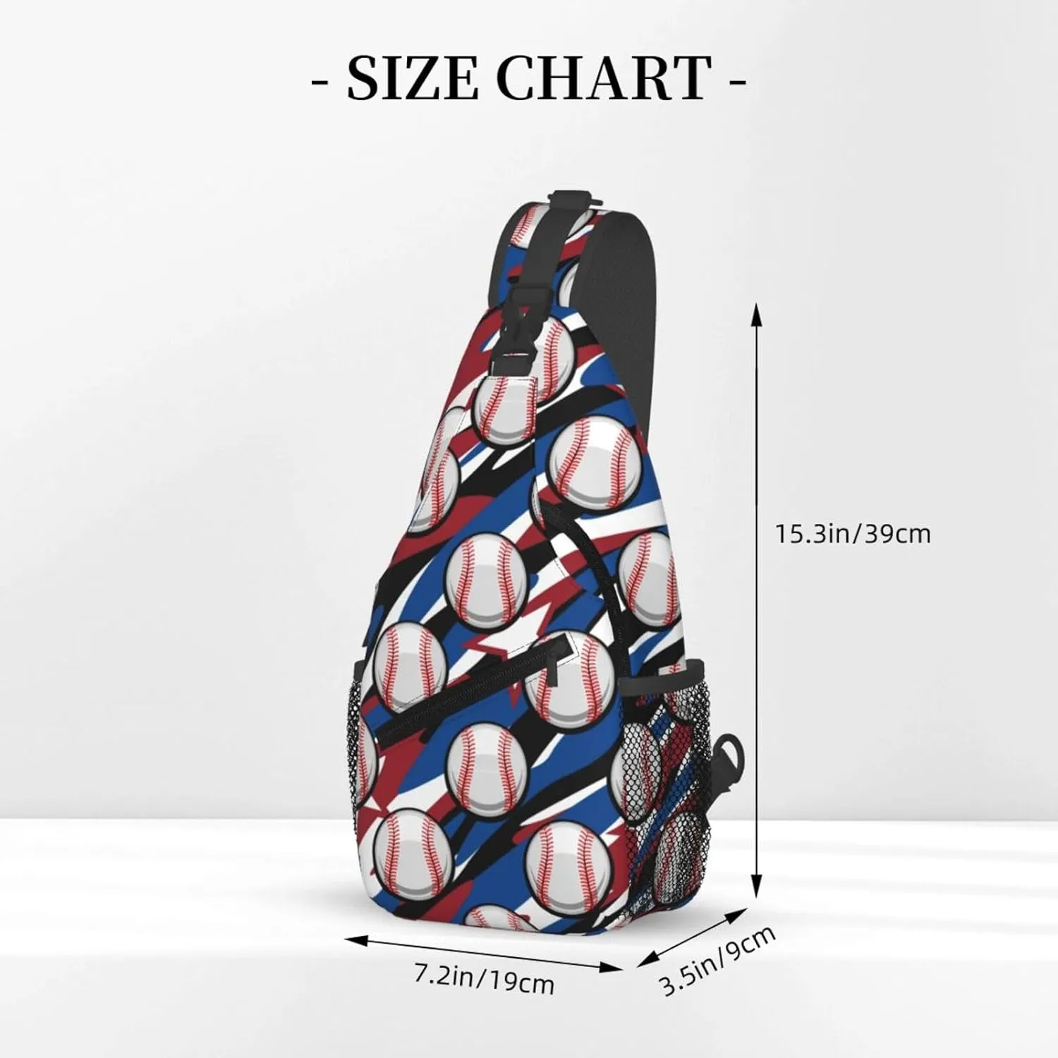 Baseball Sling Backpack Sports Crossbody Bag For Women Men Sling Bag Travel Hiking Chest Bag Unisex