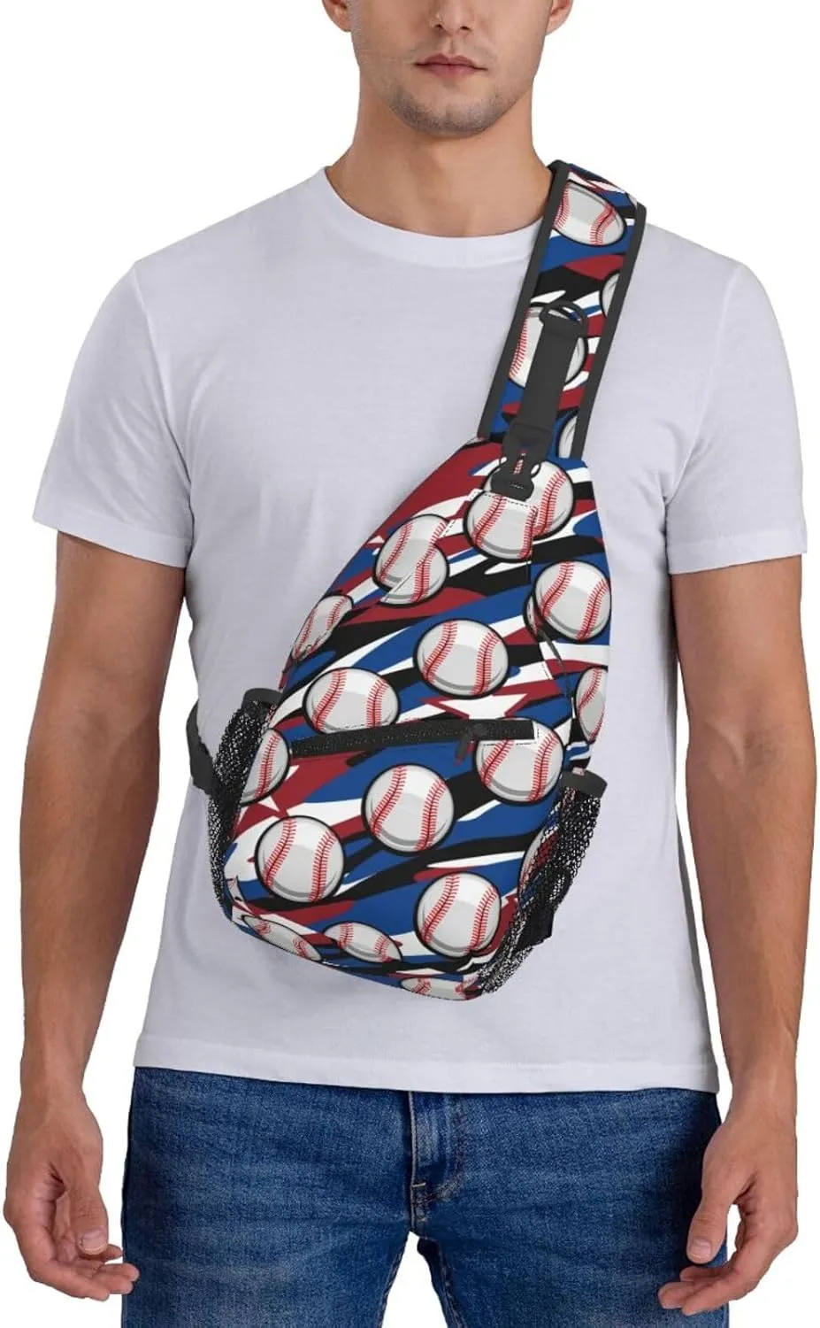 Baseball Sling Backpack Sports Crossbody Bag For Women Men Sling Bag Travel Hiking Chest Bag Unisex
