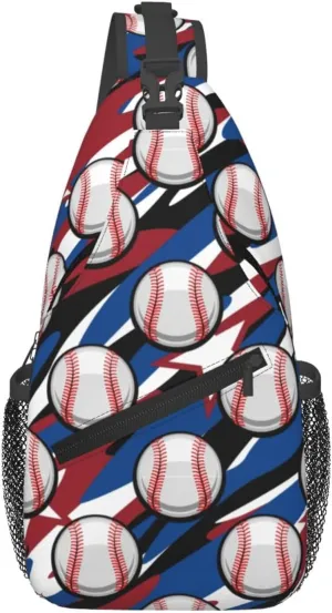 Baseball Sling Backpack Sports Crossbody Bag For Women Men Sling Bag Travel Hiking Chest Bag Unisex