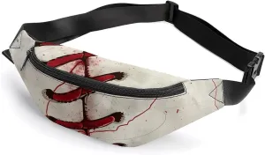 Baseball Stitches Crossbody Fanny Pack Waist Packs Adjustable Shoulder Bags Sling Bag for Hiking Running Cycling