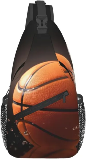 Basketball Crossbody Bags for Men Women Fashion Sling Backpack Casual Chest Bag Travel Hiking Daypack