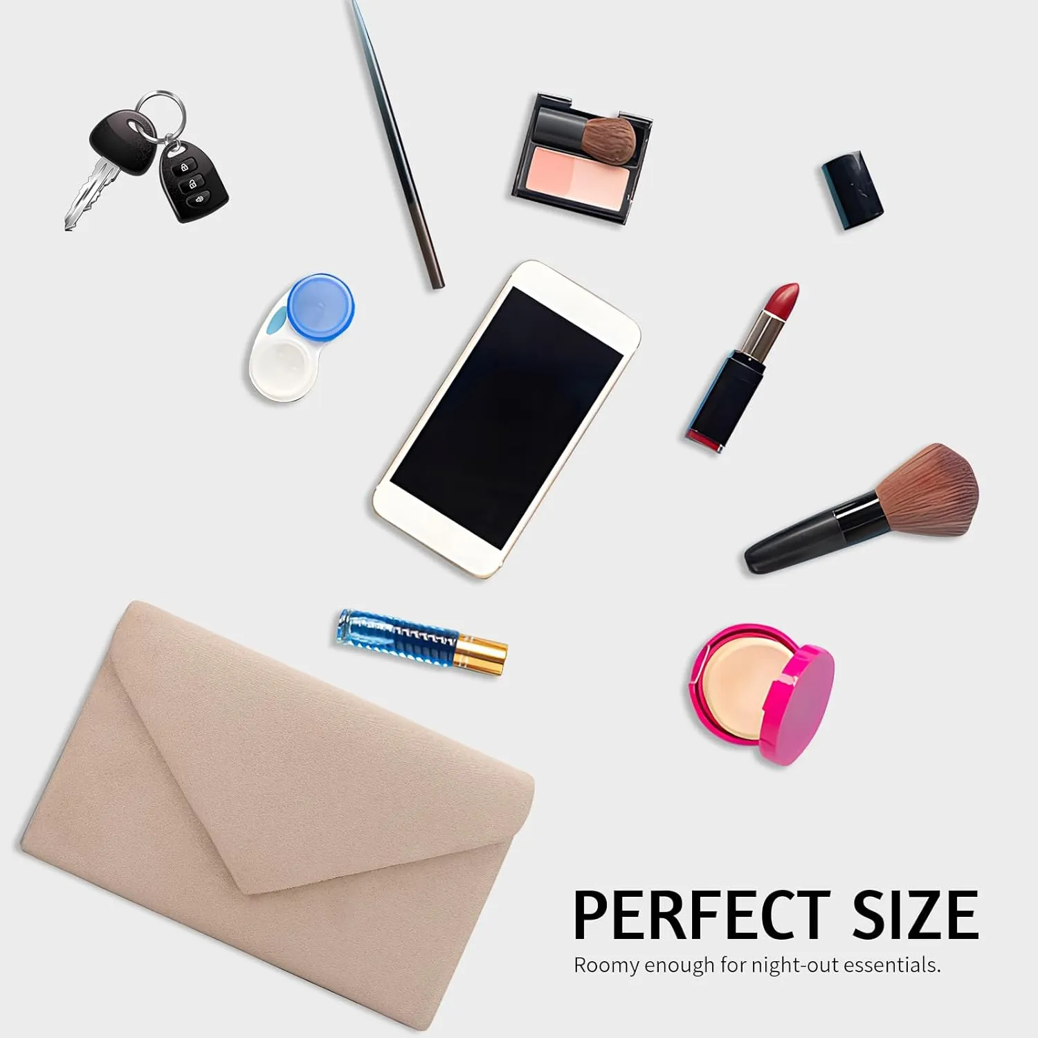BBjinronjy Clutch Purse Evening Bag for Women Evening Wedding Party Velvet Suede Pleated Handbag