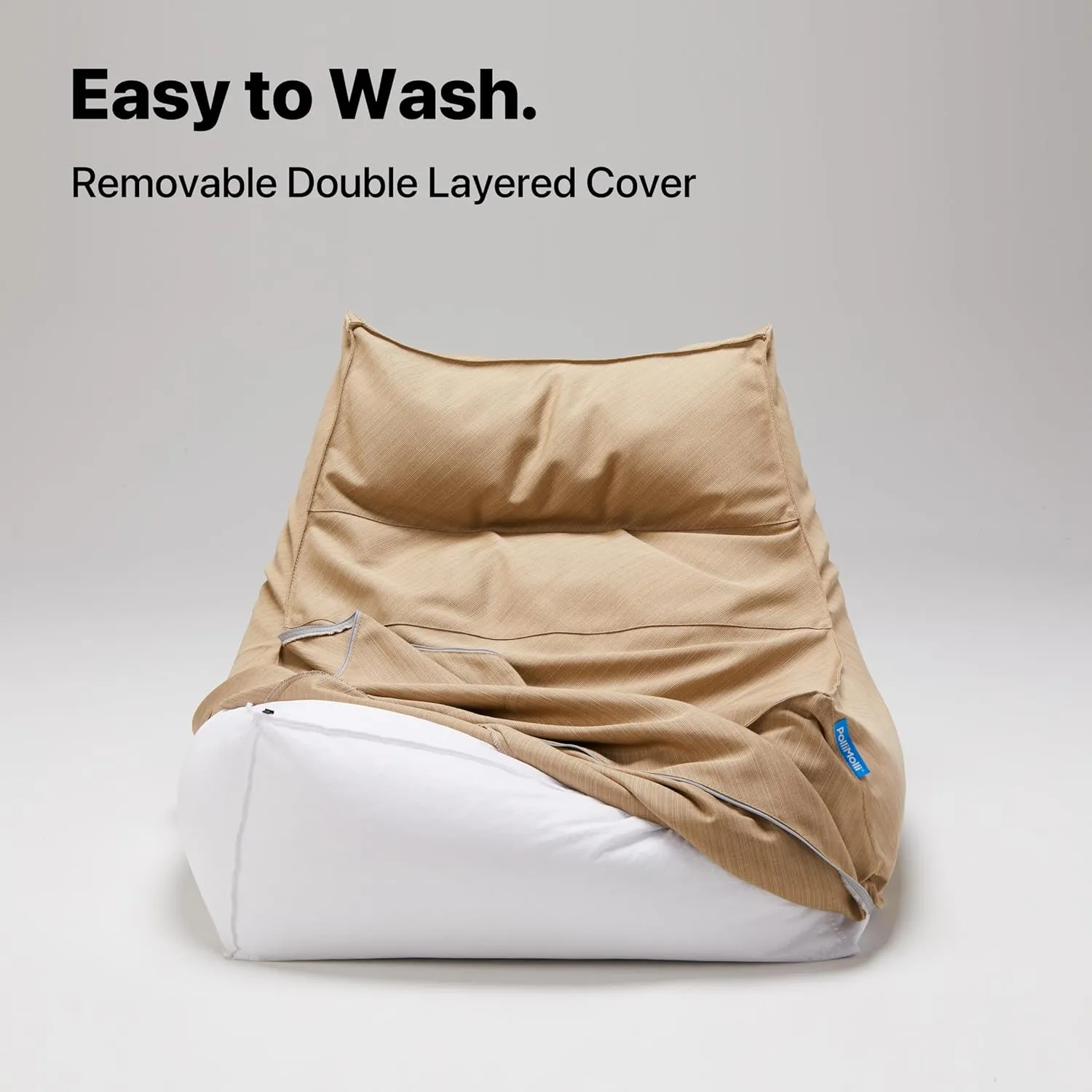 Bean Bag 607R in & Outdoor with Footstool (Cover Only, No Filler) - Removable, Washable, Weatherproof Outdoor Fabric (Alps Green)