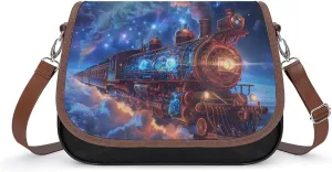 Beautiful Train Printed Women's Crossbody Bags Novelty Purse Handbag Shoulder Bag For Women