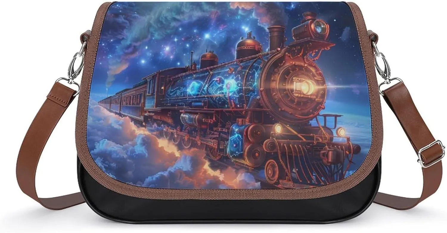 Beautiful Train Printed Women's Crossbody Bags Novelty Purse Handbag Shoulder Bag For Women