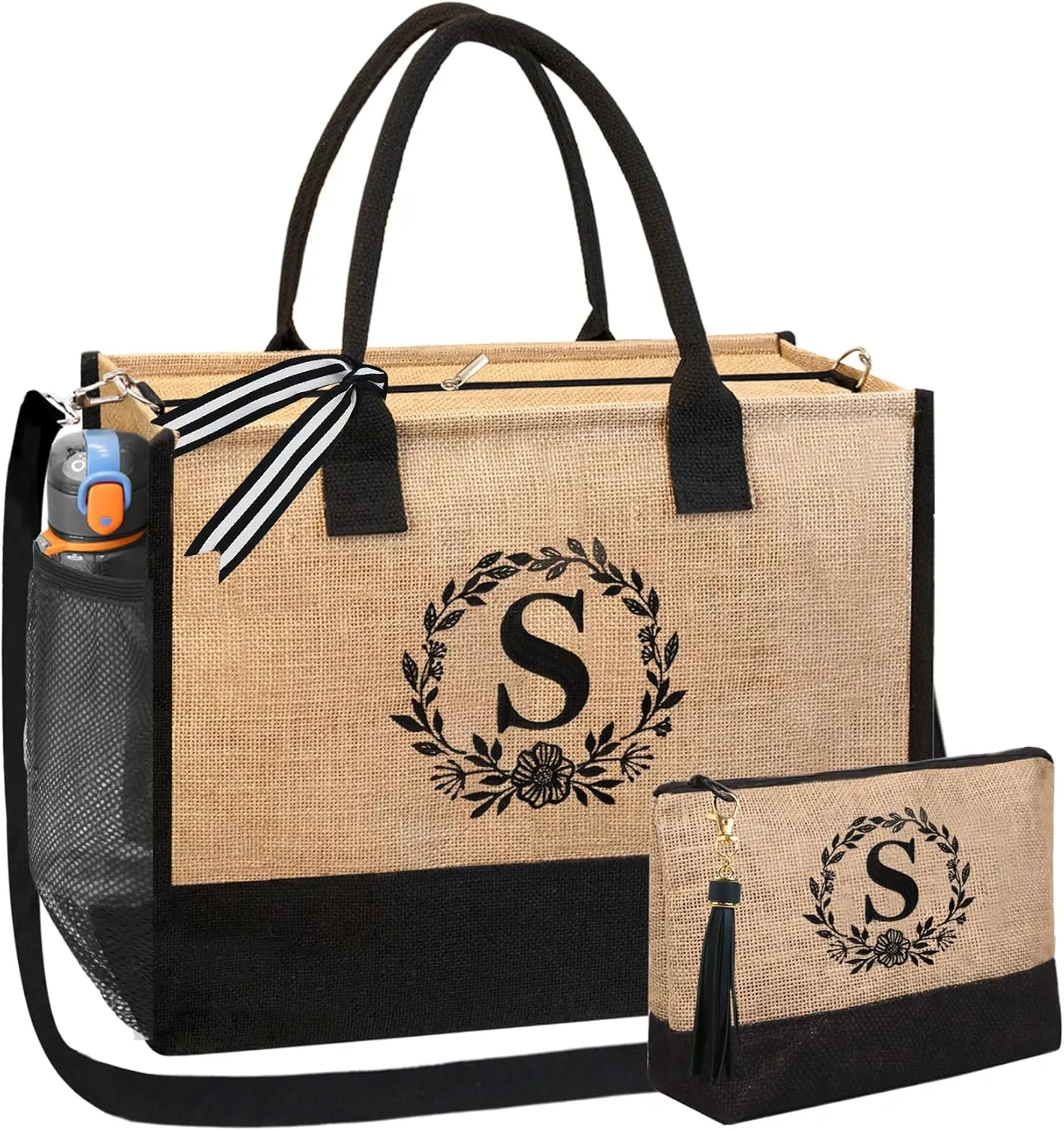 BeeGreen Personalized-Tote-Bag-for Women Mom Teacher Friends Sister Gift Bags with Comestic Bag