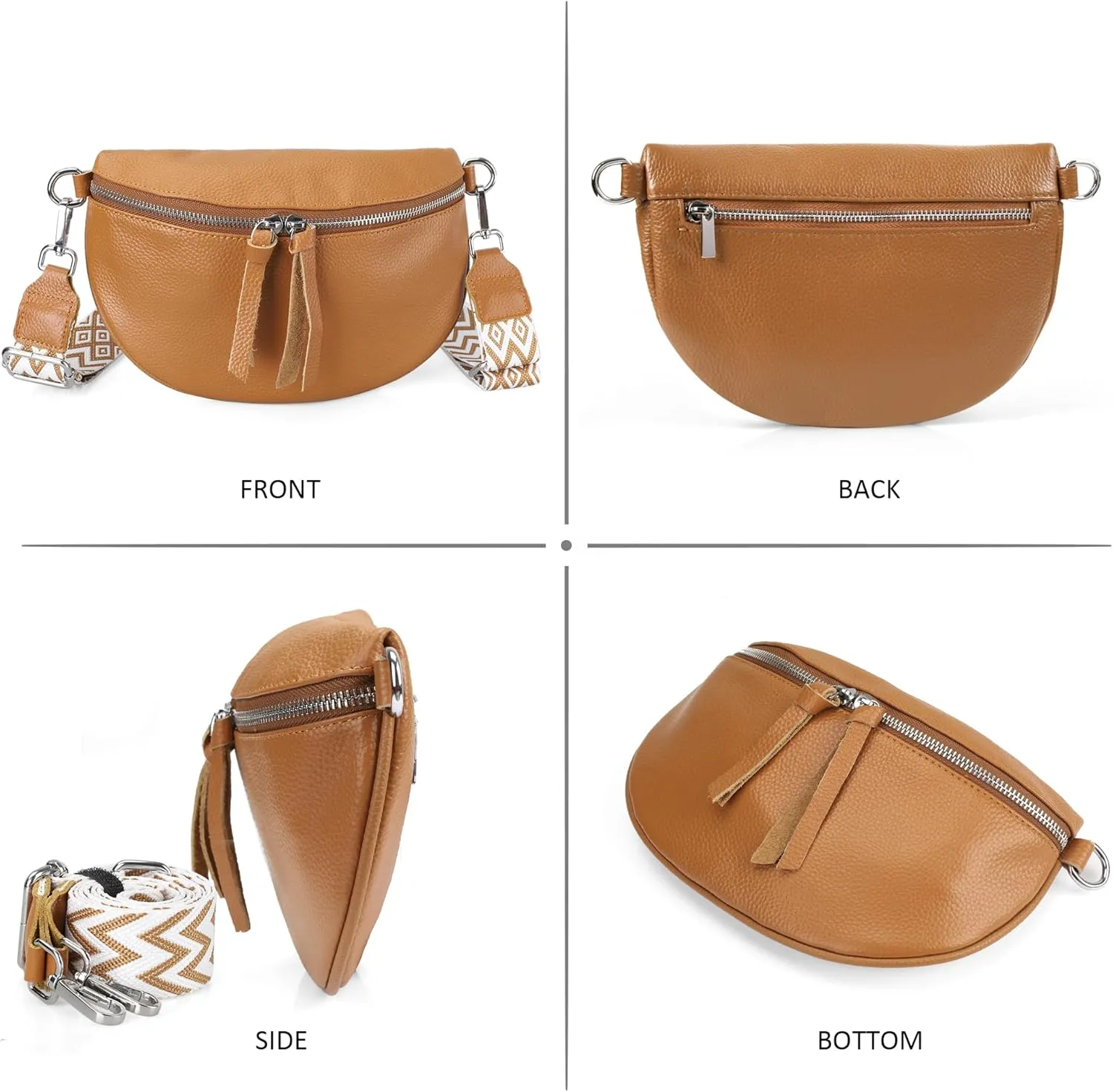 befen Geniune Leather Small Sling Bags Fanny Pack Crossbody Bags Purses Gifts for Women Teen Girls Travel