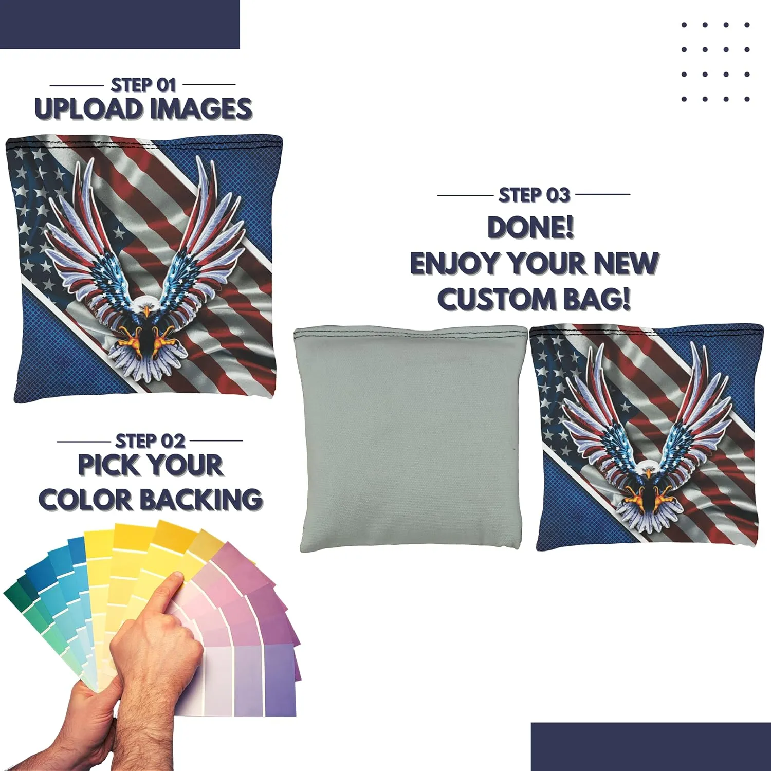 Beginner to Pro Custom Cornhole Bags Series, Personalized Cornhole Beans Bags Sets, Customize Corn Hole Bags for Your Loved Ones, Flag, State, College etc