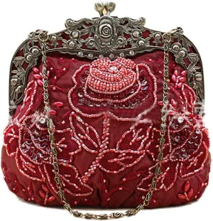 Belsen Women's Vintage Beaded Sequin Flower Evening Handbags