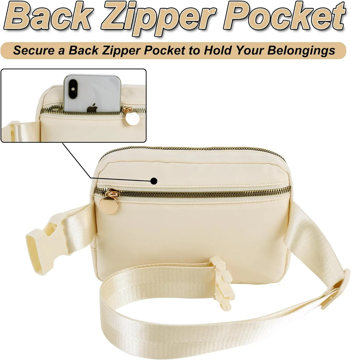 Belt Bag Fanny Pack Crossbody Bags with Initials Letter Patch Cute Stuff Birthday Gifts for Teenager Girls Trendy Stuff for Teens | Khaki,S