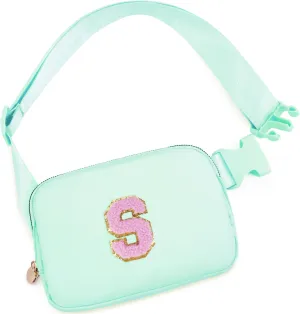 Belt Bag Fanny Pack Crossbody Bags with Initials Letter Patch Cute Stuff Birthday Gifts for Teenager Girls Trendy Stuff for Teens | Light Green,S