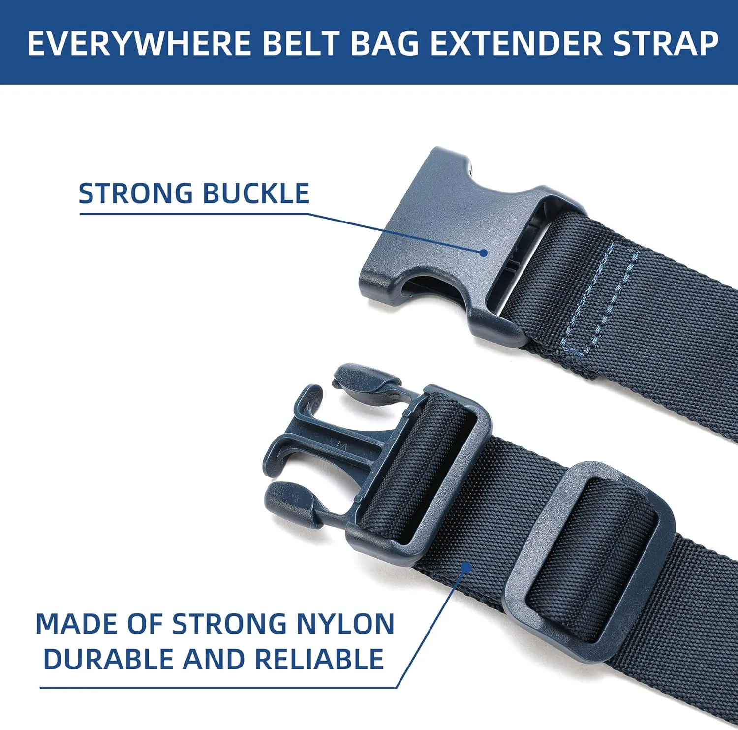 Belt Bag Fanny Pack Extender Adjustable Elastic Strap, Belt Extender for Waist Bum Bag Compatible with Everywhere Belt Bag