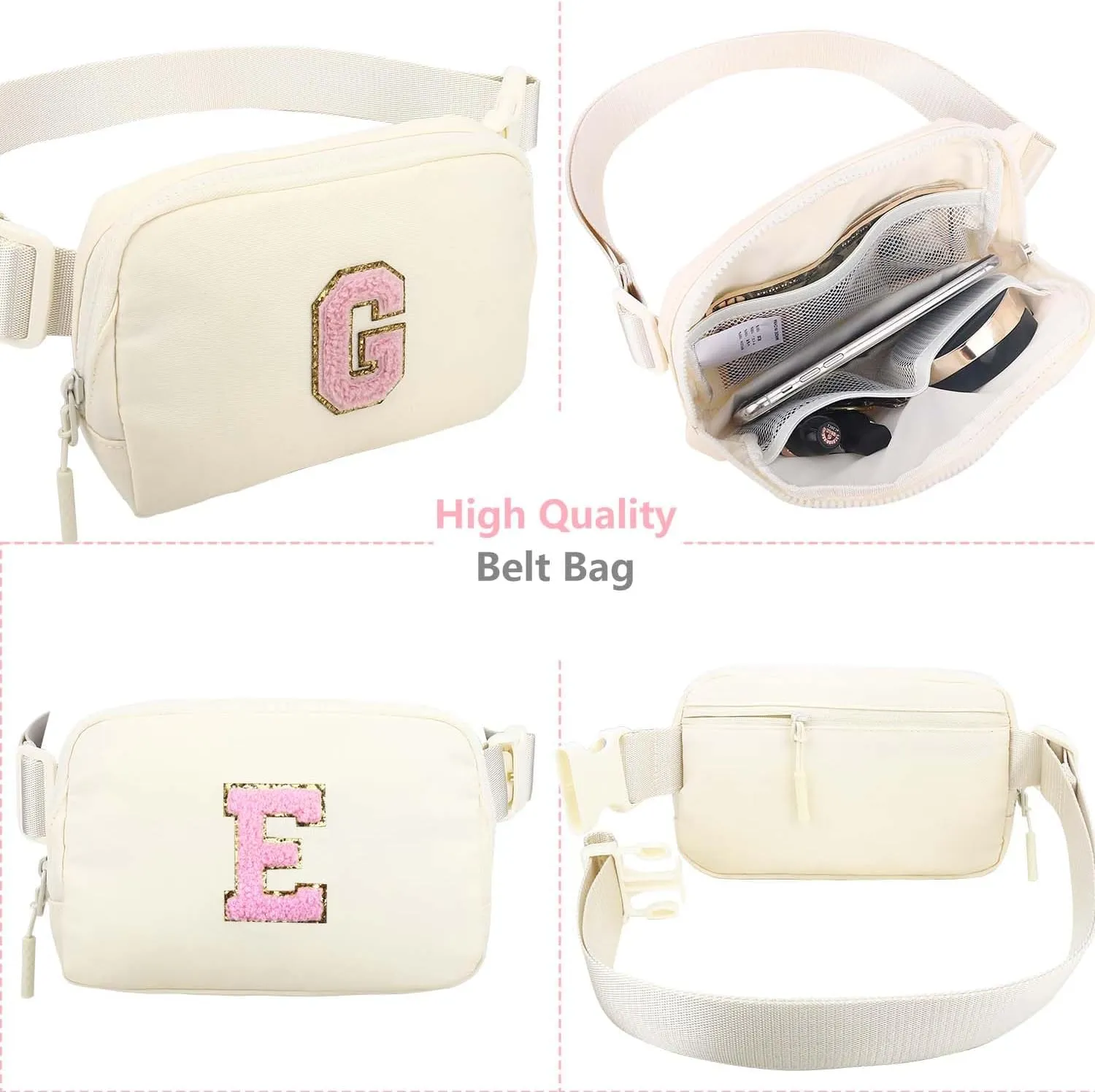 Belt Bag Fanny Pack for Teen Girl Women - Girls Initia Fanny Pack Ages 8-12 Teen Birthday Gifts Small Waist Packs Trendy Kids Fanny Pack S
