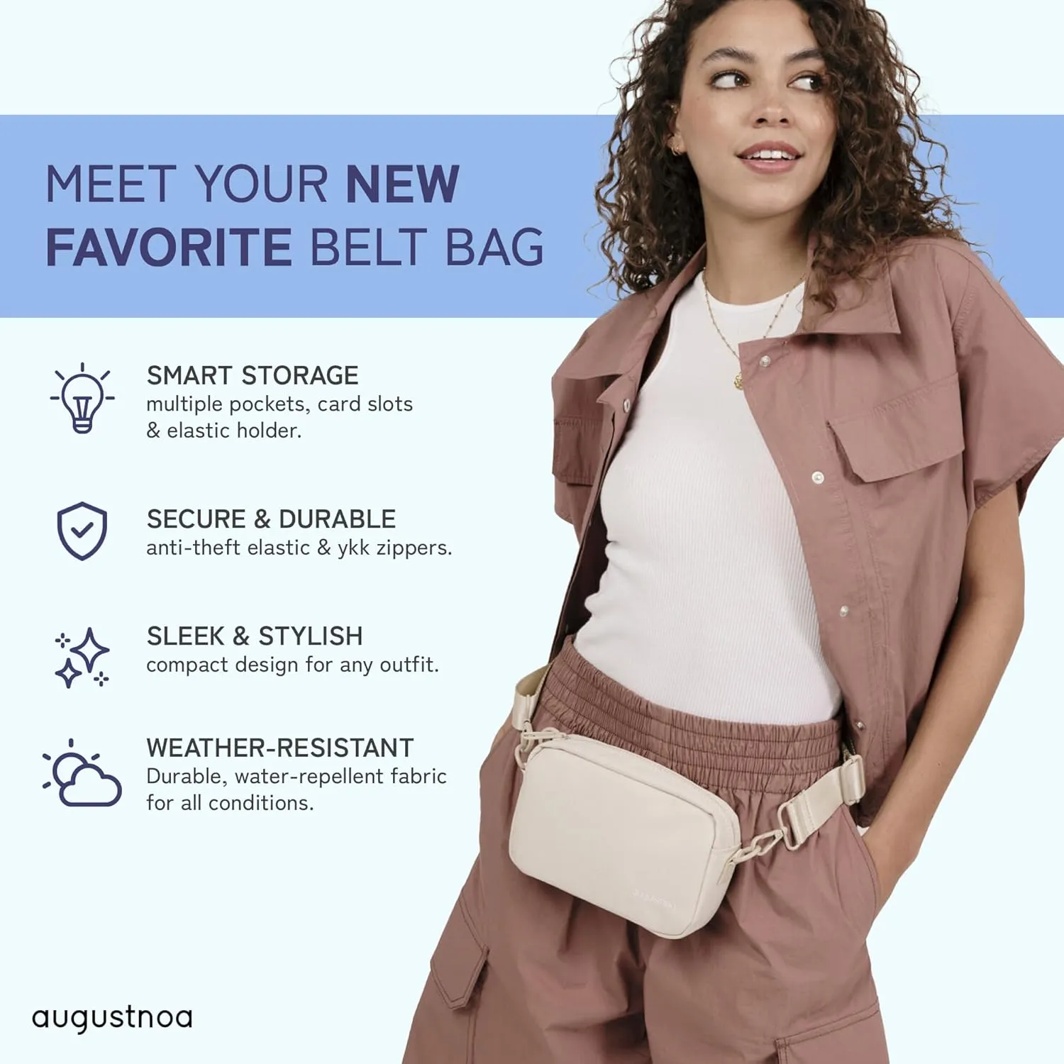 Belt Bag for Women & Men | Stylish Crossbody Fanny Pack with Adjustable Strap | Eco-Friendly Recycled Material | Compact & Lightweight with Secure Pockets | Perfect for Travel & Everyday Use