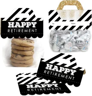 Big Dot of Happiness Happy Retirement - DIY Retirement Party Clear Goodie Favor Bag Labels - Candy Bags with Toppers - Set of 24