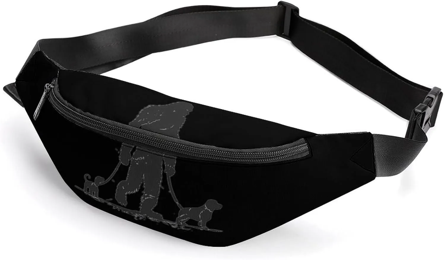 Bigfoot Walking Dog Crossbody Fanny Pack Waist Packs Adjustable Shoulder Bags Sling Bag for Hiking Running Cycling