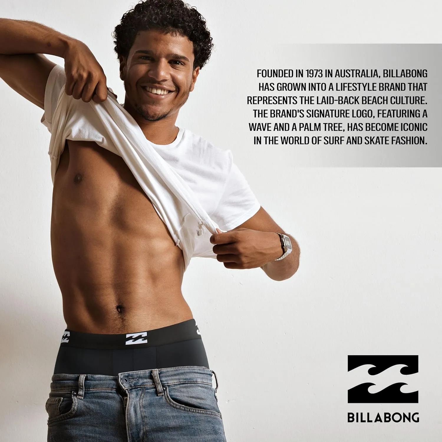 Billabong Mens Boxer Briefs 4 Pack Long Leg Performance Compression Shorts Mens Underwear 7.5” Inseam