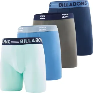Billabong Mens Boxer Briefs 4 Pack Long Leg Performance Compression Shorts Mens Underwear 7.5” Inseam