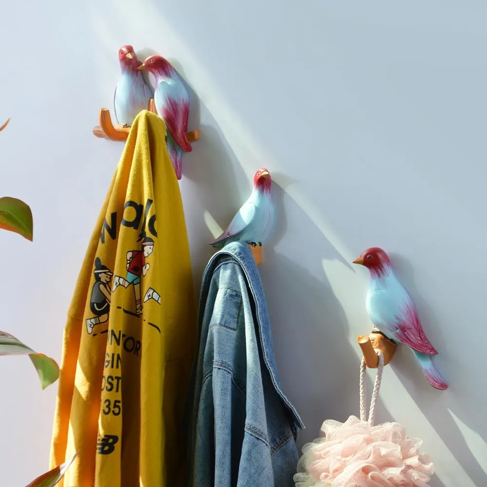 Bird Coat Hooks,Animal Wall Hook,Exquisite Decorative Wall Hooks for Hanging Hats Jacket Bags Closets Towels Keys Scarf Home Kitchen Wall Hangers Easy Installation Versatile (Golden, M)