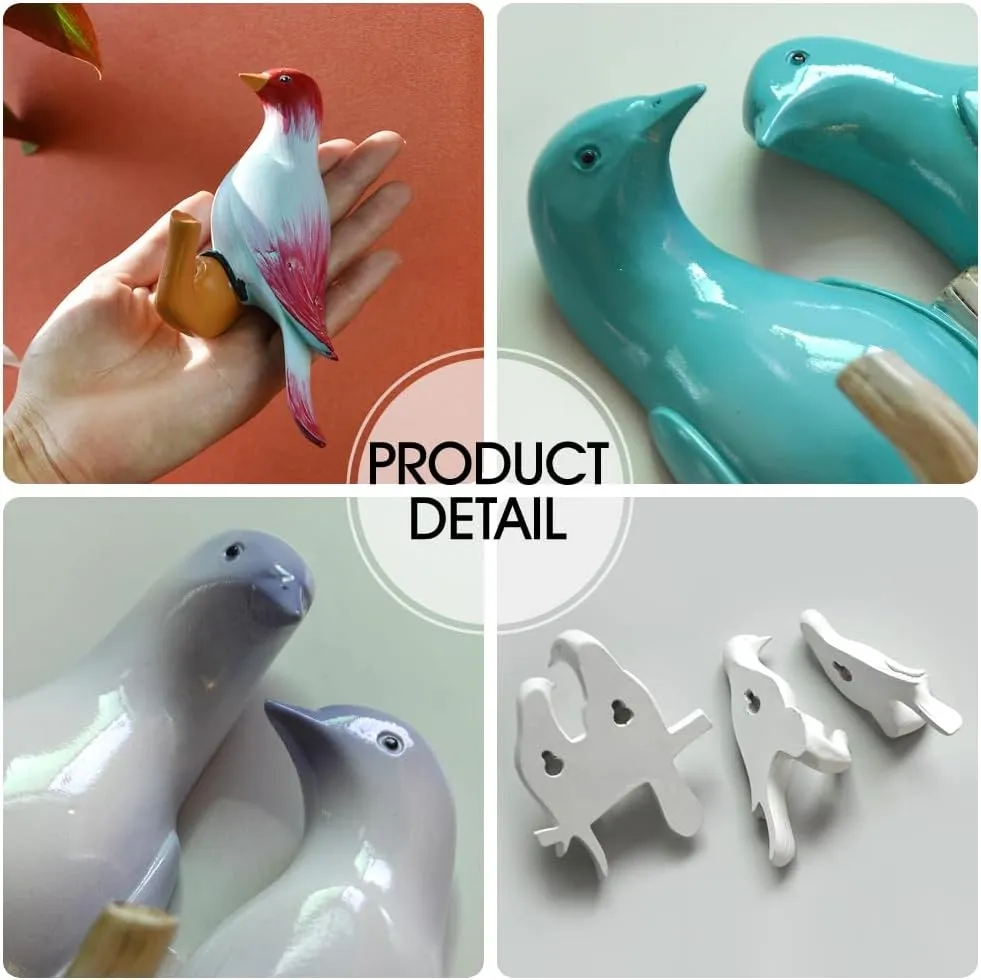Bird Coat Hooks,Animal Wall Hook,Exquisite Decorative Wall Hooks for Hanging Hats Jacket Bags Closets Towels Keys Scarf Home Kitchen Wall Hangers Easy Installation Versatile (Golden, M)