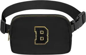 Birthday Gifts Christmas Personalized Gift for 4 5 6 7 8 9 10 11 12 13 14 Year old Girls Teen Sister Kid Initial Letter Fanny Pack Trendy Stuff Crossbody Bag Black Letter B