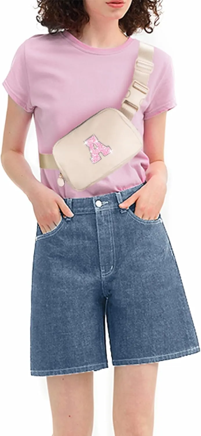 Birthday Gifts for 4 5 6 7 8 9 10 11 12 13 14 Year Old Girls - Fanny Pack Crossbody Bag Purse for Girls Kids Teens Daughter Sister,Personalized Belt Bag Cute Trendy Stuff | A,Cream Bag