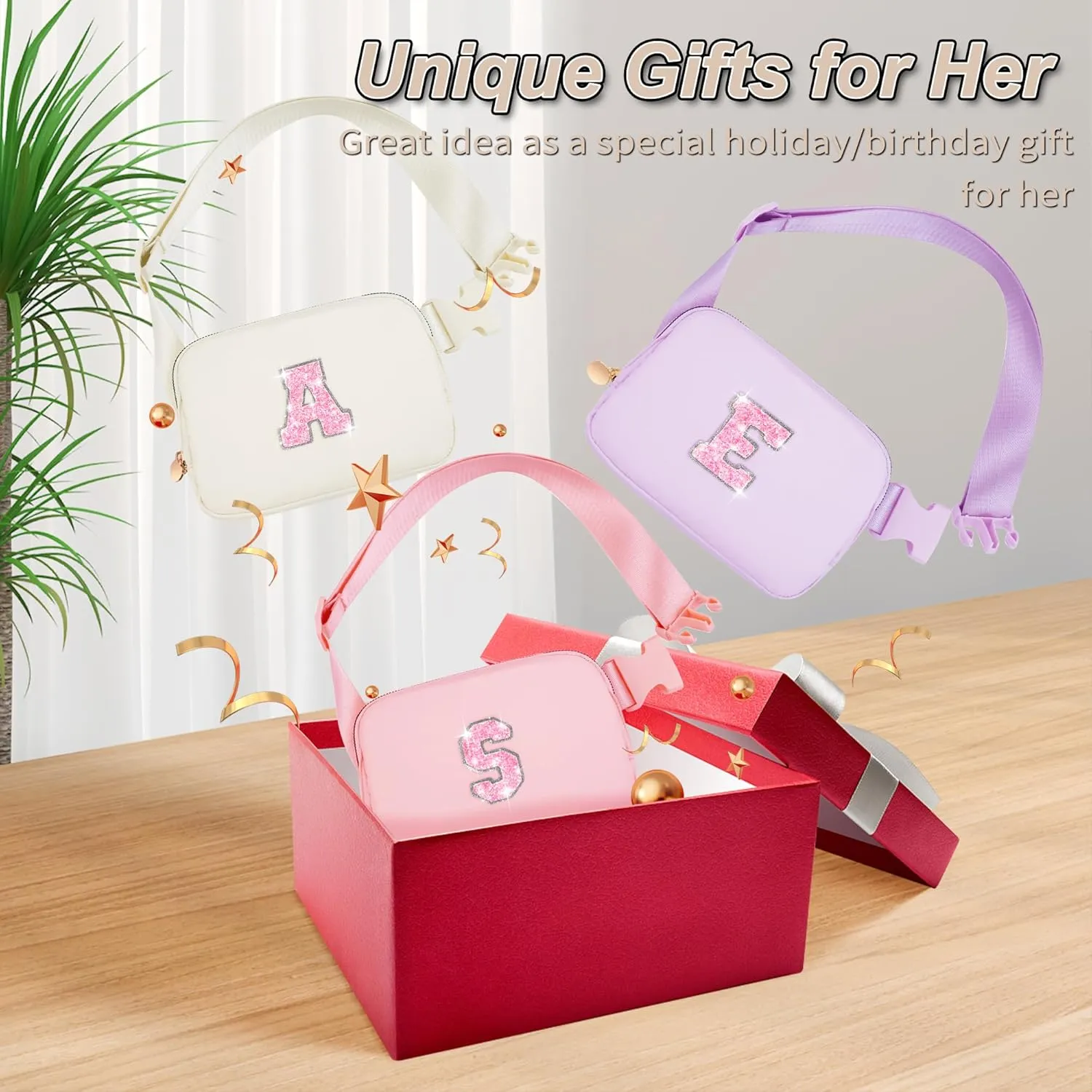 Birthday Gifts for 4 5 6 7 8 9 10 11 12 13 14 Year Old Girls - Fanny Pack Crossbody Bag Purse for Girls Kids Teens Daughter Sister,Personalized Belt Bag Cute Trendy Stuff | A,Cream Bag