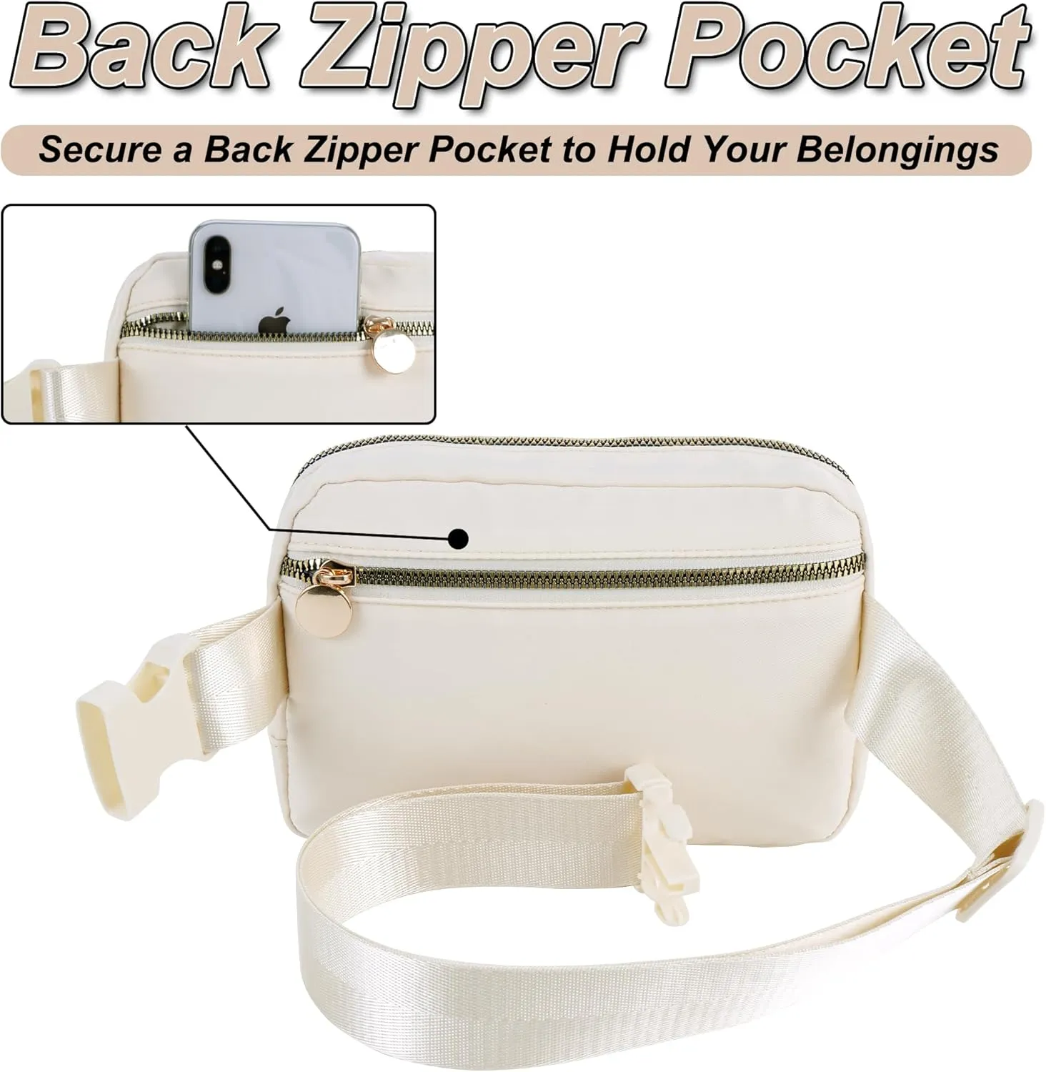 Birthday Gifts for 4 5 6 7 8 9 10 11 12 13 14 Year Old Girls - Fanny Pack Crossbody Bag Purse for Girls Kids Teens Daughter Sister,Personalized Belt Bag Cute Trendy Stuff | A,Cream Bag