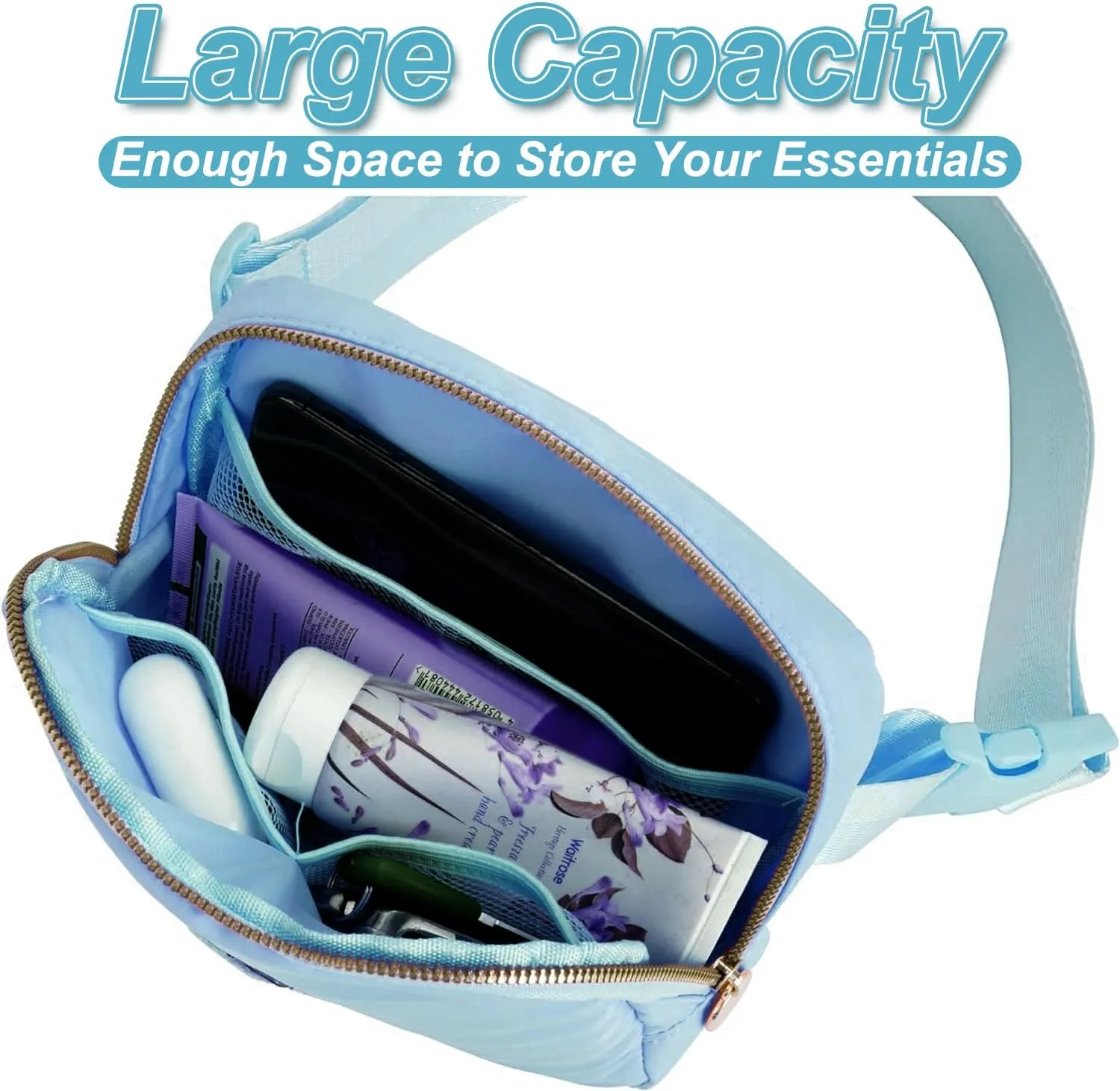 Birthday Gifts for 6 7 8 9 10 11 12 13 Year Old Girls,Belt Bag for Women Girls Fanny Pack Crossbody Bags for Kids,Fashion Waist Packs Cute Teen Trendy Stuff Travel Essentials | Blue,S