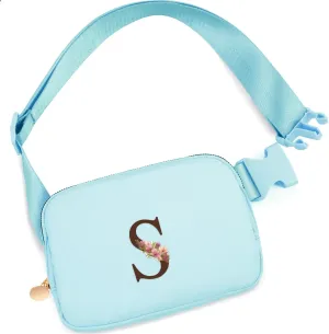 Birthday Gifts for 6 7 8 9 10 11 12 13 Year Old Girls,Fanny Pack Crossbody Bags for Women Girls Teens,Fashion Belt Bag Waist Packs Cute Trendy Stuff - Blue Bag,Flower S