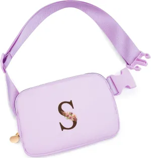 Birthday Gifts for 6 7 8 9 10 11 12 13 Year Old Girls,Fanny Pack Crossbody Bags for Women Girls Teens,Fashion Belt Bag Waist Packs Cute Trendy Stuff - Lavender Bag,Flower S