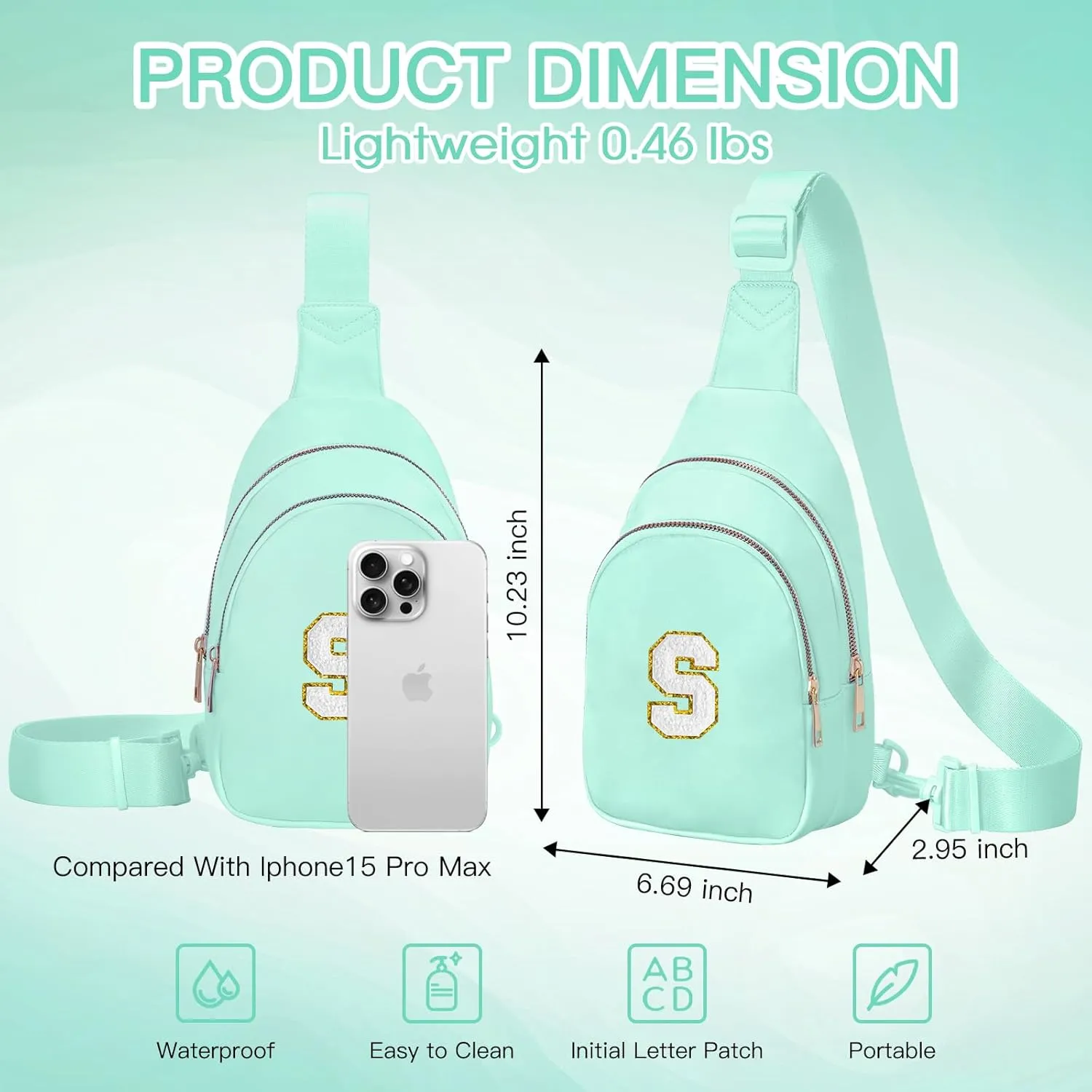 Birthday Gifts for 7 8 9 10 11 12 13 Year Old Girls Small Initial Sling Bag Cross Body Bag Fanny Pack for Girls