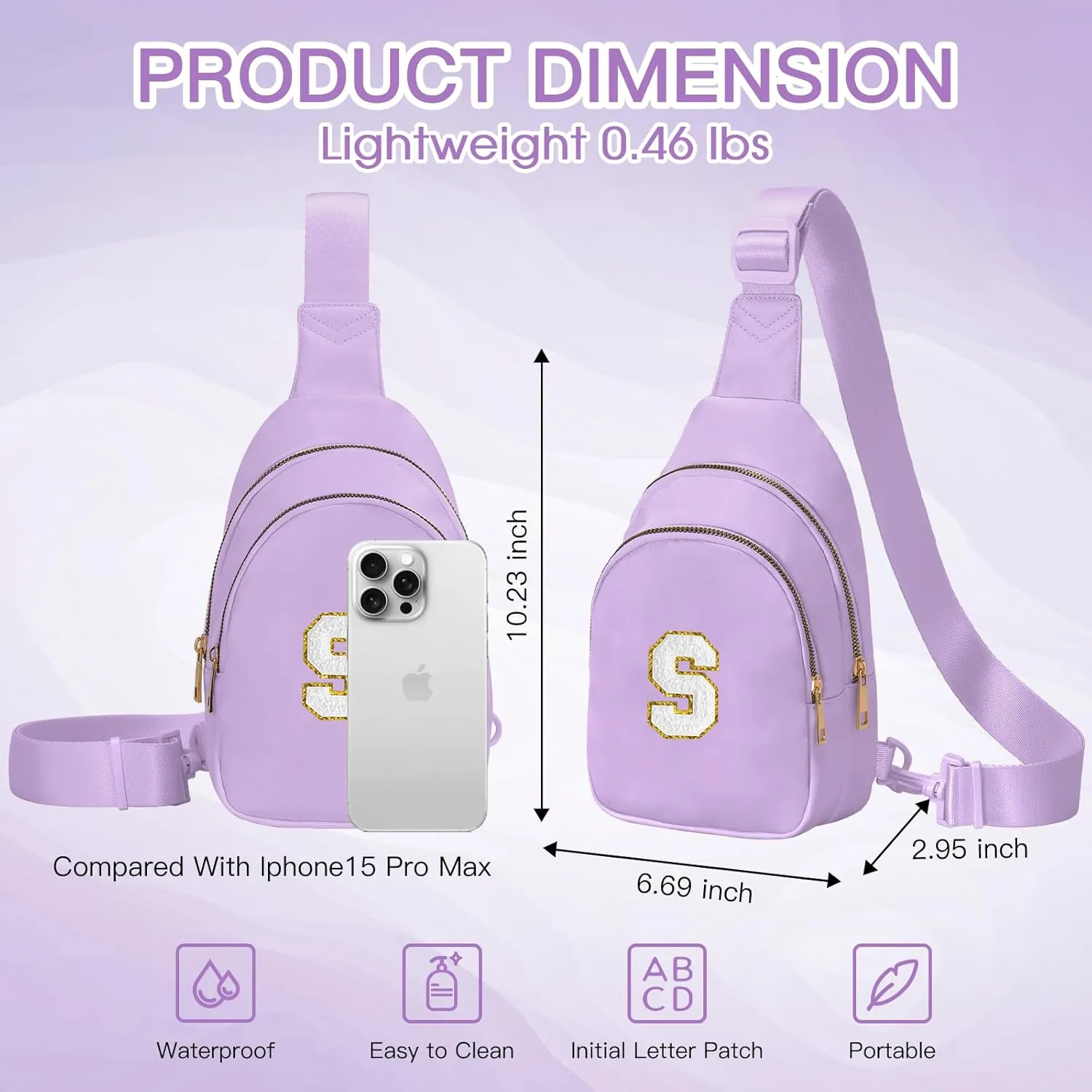 Birthday Gifts for 7 8 9 10 11 12 13 Year Old Girls Small Initial Sling Bag Cross Body Bag Fanny Pack for Girls