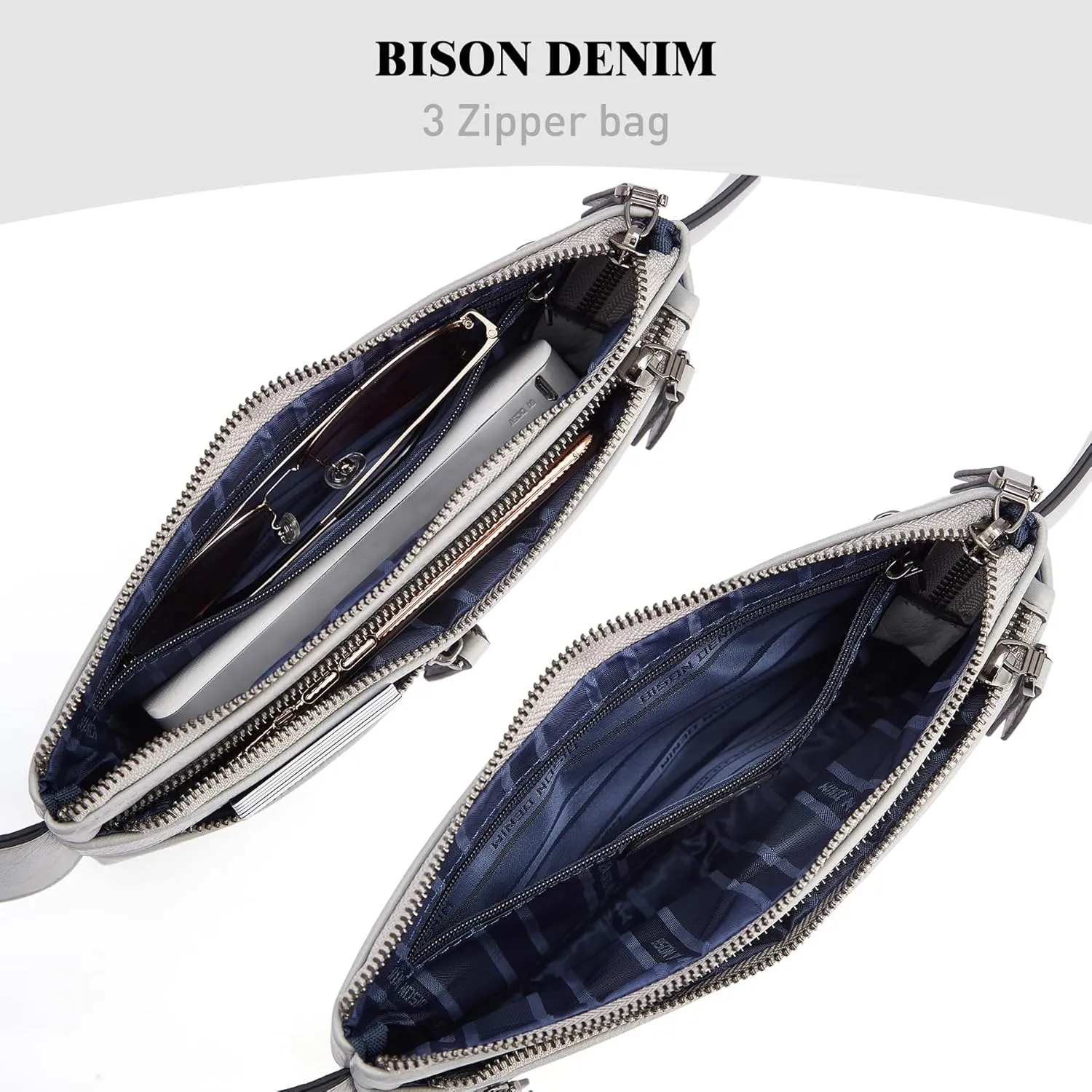 BISON DENIM Leather Waist Pack Fanny Pack Hip Purse Travel Hiking Bum Bag Belt Bag for Men Women