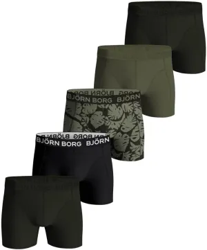Bjorn Borg Men's Cotton Stretch Boxer Briefs - Green/Black/Multi - XL