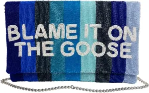 Blame it on the Goose Clutch - Beaded Purse for Bachelorette Party, Bride Gift, Engagement Gift for Bride To Be, Summer Clutch
