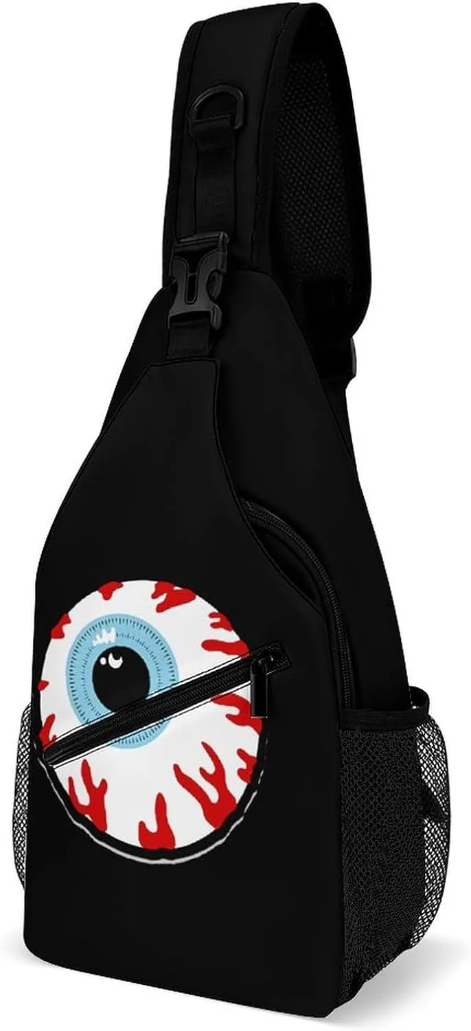 Bloodshot Eyeball Crossbody Sling Bag Outdoor Casual Fashion Chest Bags Small Travel Daypack for Women Men