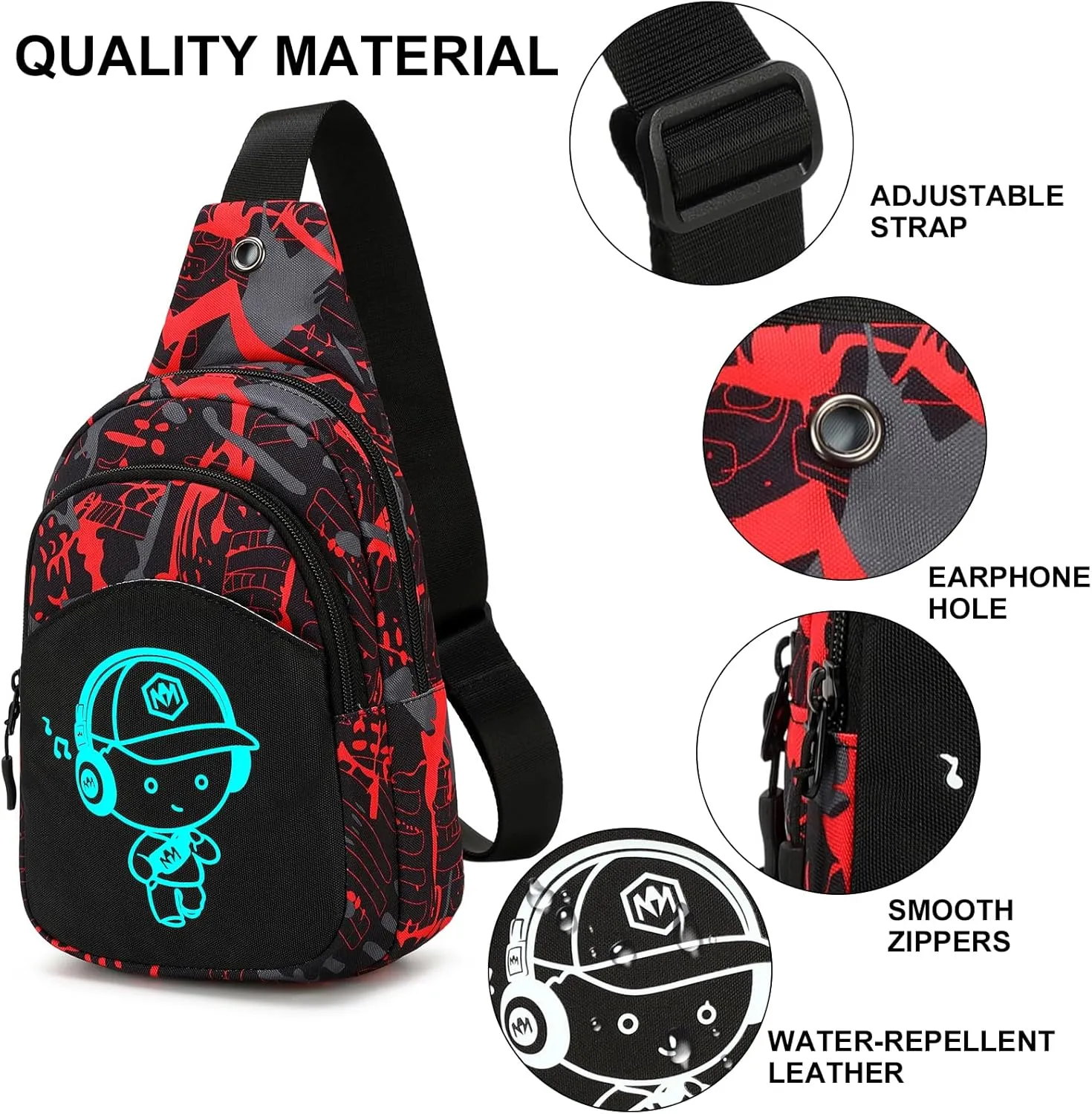 Bluboon Small Sling Bag Crossbody Bags Camouflage Fanny Packs Chest Bag Travel Chest Bag Gifts for Boys